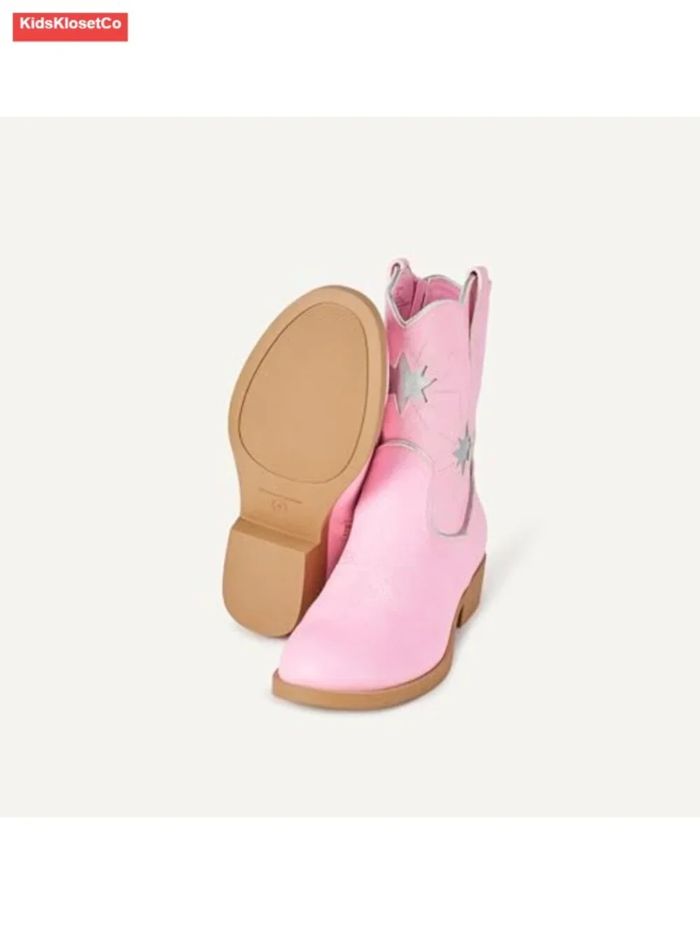 Western Cowgirl Boots Faux Leather Pull-On Block Heel